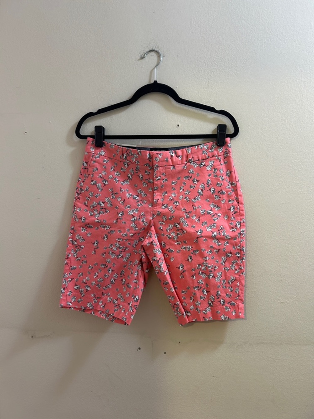 Banana Republic Coral Pink Floral Chino Shorts
